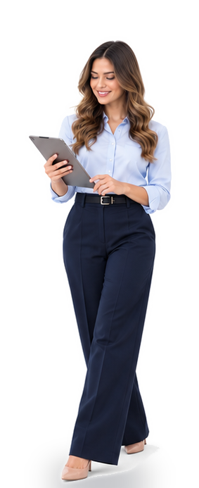 Profesional revisando su perfil laboral desde una tablet